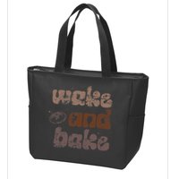 Retro Wake And Bake Funny Sourdough Starter Bread Baking Zip Tote Bag