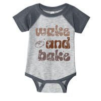 Retro Wake And Bake Funny Sourdough Starter Bread Baking Infant Baby Jersey Bodysuit