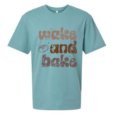 Retro Wake And Bake Funny Sourdough Starter Bread Baking Sueded Cloud Jersey T-Shirt