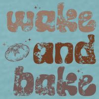 Retro Wake And Bake Funny Sourdough Starter Bread Baking Sueded Cloud Jersey T-Shirt
