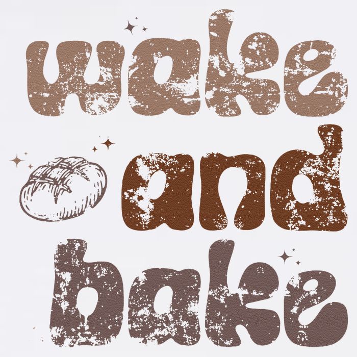 Retro Wake And Bake Funny Sourdough Starter Bread Baking Garment-Dyed Sweatshirt