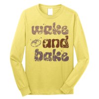 Retro Wake And Bake Funny Sourdough Starter Bread Baking Long Sleeve Shirt