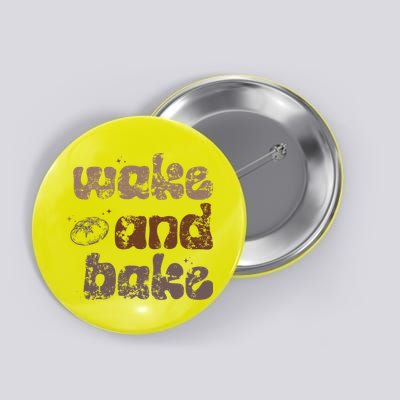 Retro Wake And Bake Funny Sourdough Starter Bread Baking Button