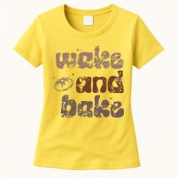 Retro Wake And Bake Funny Sourdough Starter Bread Baking Womens T-Shirt