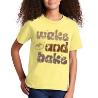Retro Wake And Bake Funny Sourdough Starter Bread Baking Kids T-Shirt