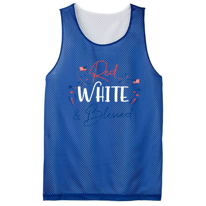 Red White And Blessed 4th Of July Patriotic America Flag Cute Gift Mesh Reversible Basketball Jersey Tank