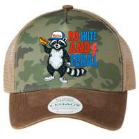 Red White And Feral Funny Raccoon 4th Of July Legacy Tie Dye Trucker Hat