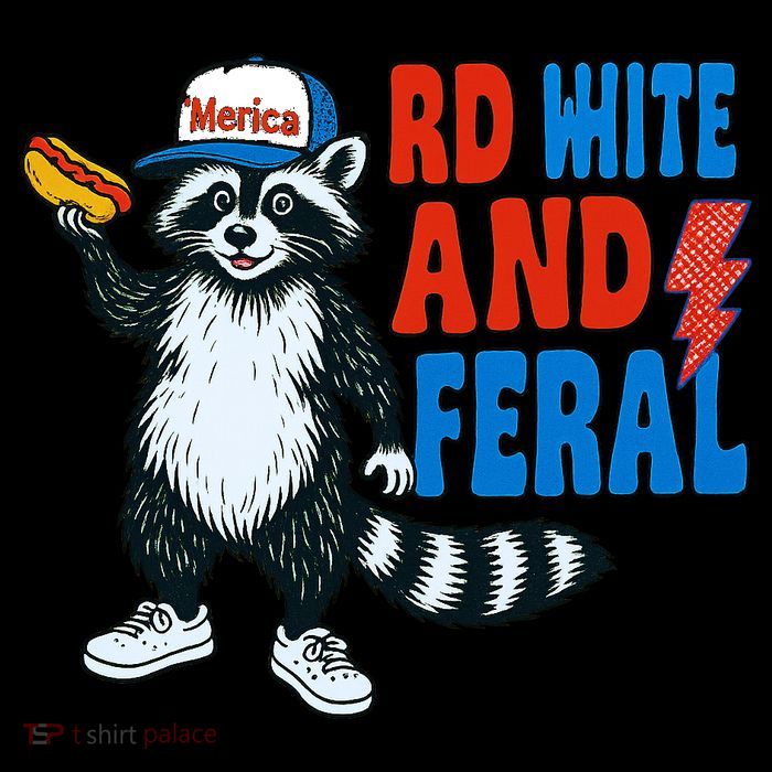 Red White And Feral Funny Raccoon 4th Of July City Backpack