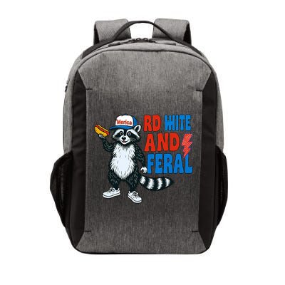 Red White And Feral Funny Raccoon 4th Of July Vector Backpack