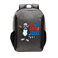 Red White And Feral Funny Raccoon 4th Of July Vector Backpack