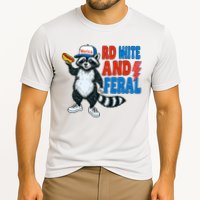 Red White And Feral Funny Raccoon 4th Of July Performance Shirt