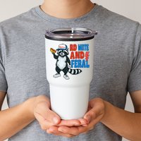 Red White And Feral Funny Raccoon 4th Of July Tumbler