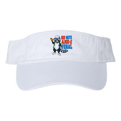 Red White And Feral Funny Raccoon 4th Of July Visor