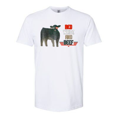 Red White And Funny Beef 4th Of July Softstyle CVC T-Shirt