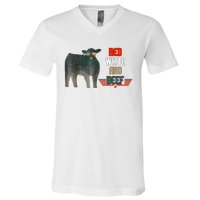 Red White And Funny Beef 4th Of July V-Neck T-Shirt