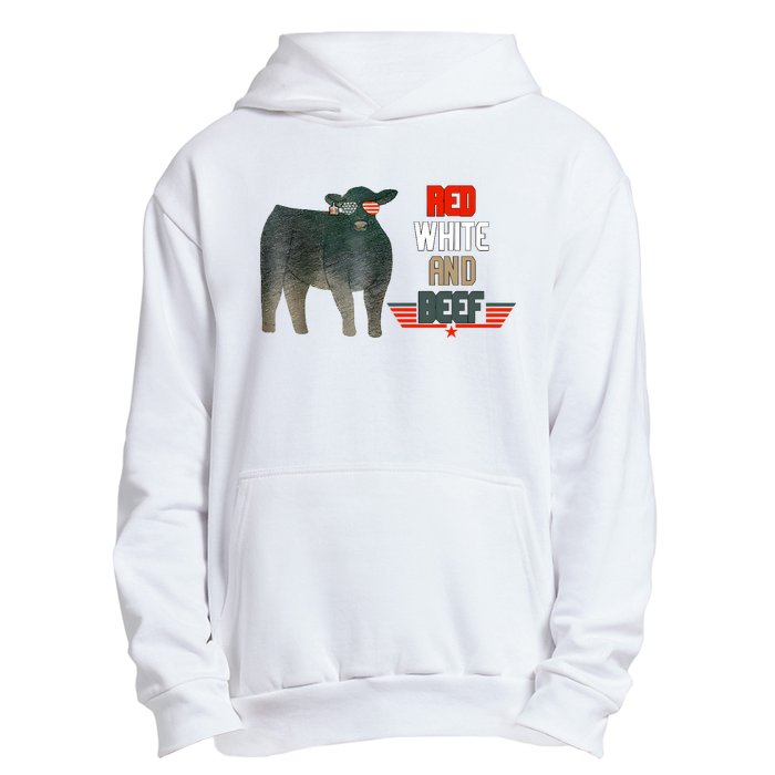 Red White And Funny Beef 4th Of July Urban Pullover Hoodie