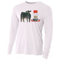 Red White And Funny Beef 4th Of July Cooling Performance Long Sleeve Crew