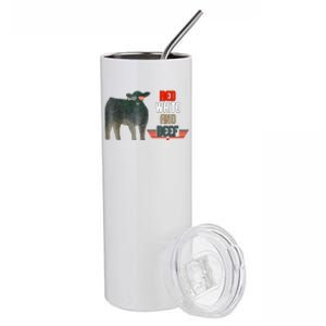 Red White And Funny Beef 4th Of July Stainless Steel Tumbler