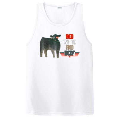 Red White And Funny Beef 4th Of July PosiCharge Competitor Tank