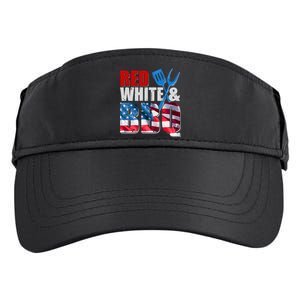 Red White And BBQ American USA Flag Adult Drive Performance Visor