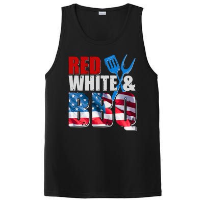 Red White And BBQ American USA Flag PosiCharge Competitor Tank