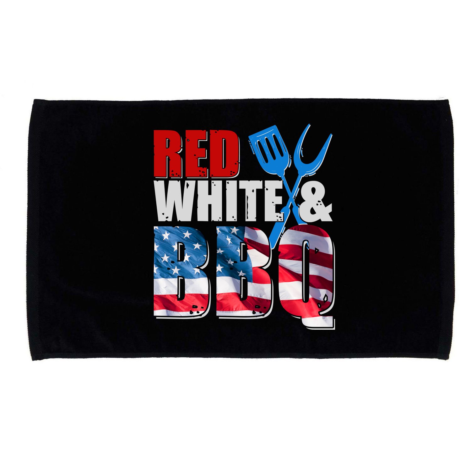 Red White And BBQ American USA Flag Microfiber Hand Towel