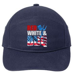 Red White And BBQ American USA Flag 7-Panel Snapback Hat