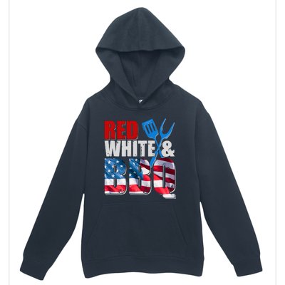 Red White And BBQ American USA Flag Urban Pullover Hoodie