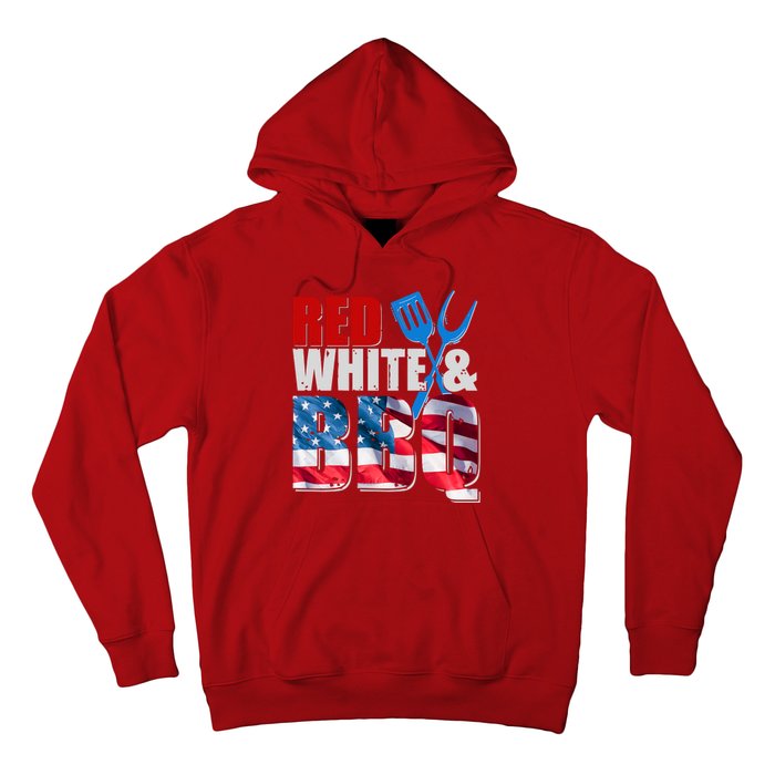 Red White And BBQ American USA Flag Hoodie