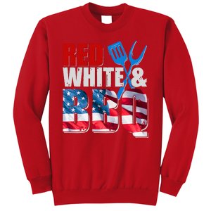 Red White And BBQ American USA Flag Sweatshirt