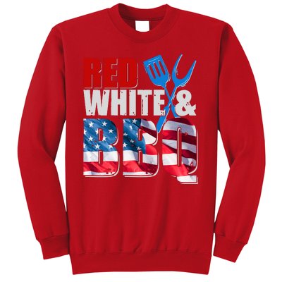 Red White And BBQ American USA Flag Sweatshirt