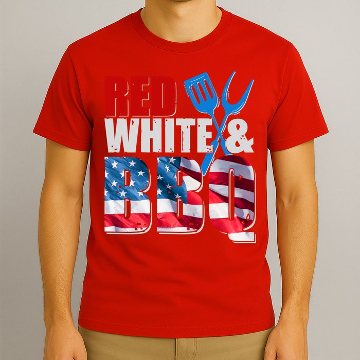 Red White And BBQ American USA Flag T-Shirt