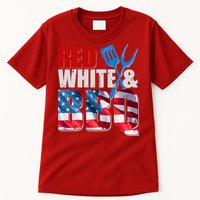 Red White And BBQ American USA Flag Tall T-Shirt