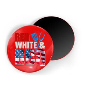 Red White And BBQ American USA Flag Magnet