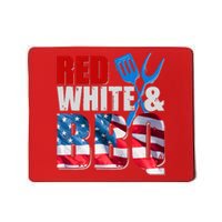 Red White And BBQ American USA Flag Mousepad