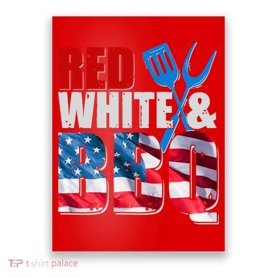 Red White And BBQ American USA Flag Poster