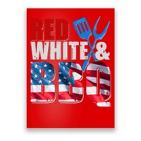 Red White And BBQ American USA Flag Poster