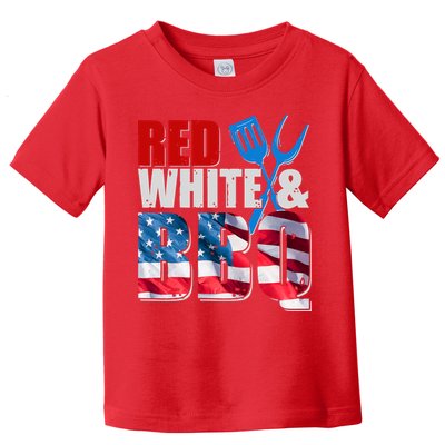 Red White And BBQ American USA Flag Toddler T-Shirt