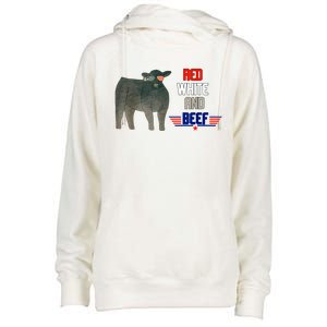 Red White And Beef Womens Funnel Neck Pullover Hood