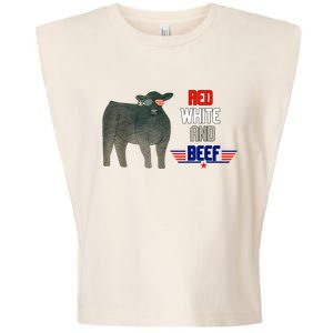 Red White And Beef Garment-Dyed Women's Muscle Tee