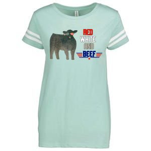 Red White And Beef Enza Ladies Jersey Football T-Shirt