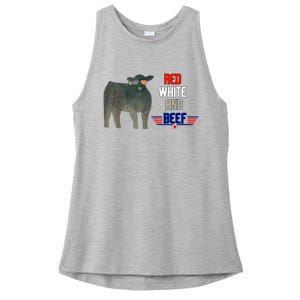 Red White And Beef Ladies PosiCharge Tri-Blend Wicking Tank