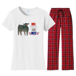 Red White And Beef Women's Flannel Pajama Set