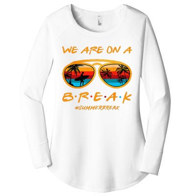 rainbow we are on a break teacher summer break hello summer Women's Perfect Tri Tunic Long Sleeve Shirt