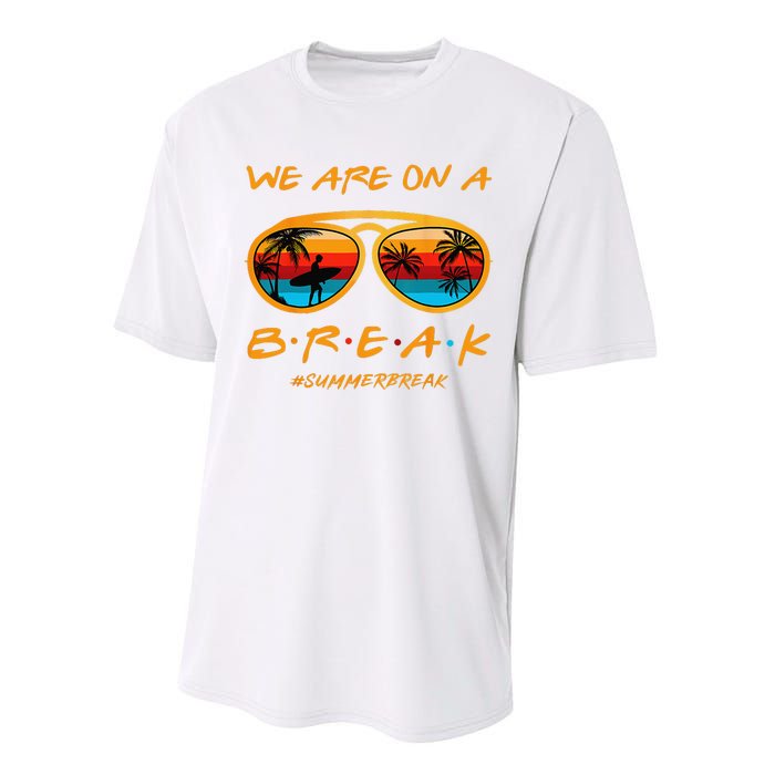 rainbow we are on a break teacher summer break hello summer Performance Sprint T-Shirt