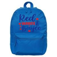 Red White And Boujee Freedom 4th Of July Funny Gift 16 in Basic Backpack