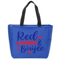 Red White And Boujee Freedom 4th Of July Funny Gift Zip Tote Bag