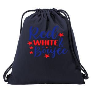 Red White And Boujee Freedom 4th Of July Funny Gift Drawstring Bag