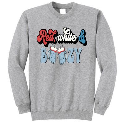 Red White And Boozy Celebrate America Drinking 4th Of July Tall Sweatshirt