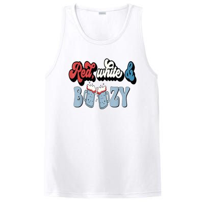 Red White And Boozy Celebrate America Drinking 4th Of July PosiCharge Competitor Tank